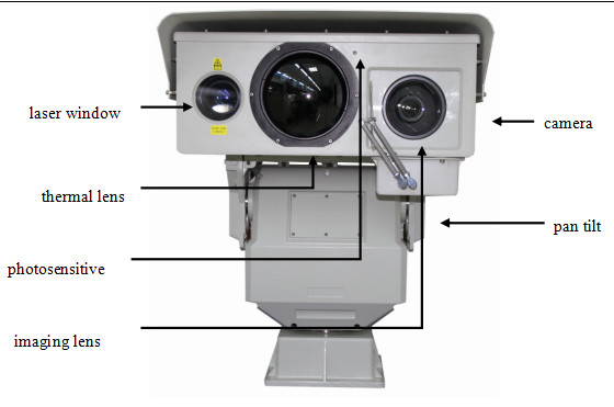 كاميرا PTZ الأشعة تحت الحمراء للرؤية الليلية الحرارية ، وكاميرا مراقبة طويلة المدى